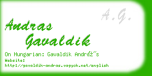 andras gavaldik business card